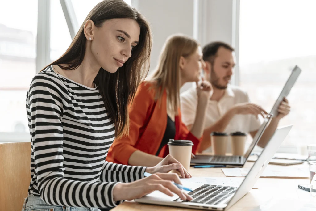 young business people working laptop